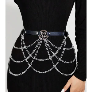 2025 Women Fashion Belt Chain Street Style Belt With Chain Gothic harness chain bustier Harness Waist Belt Clothing Accessorie